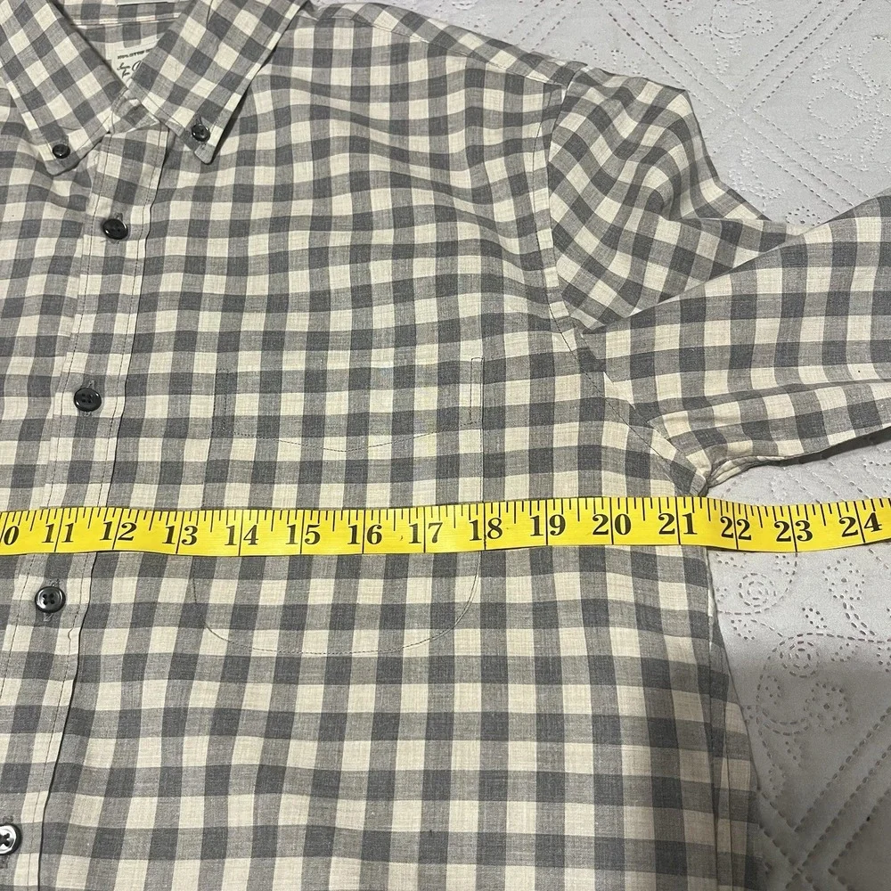 J.Crew Slim Men's Check Plaid Long Sleeve Button Down Collard Shirt Size‎ M